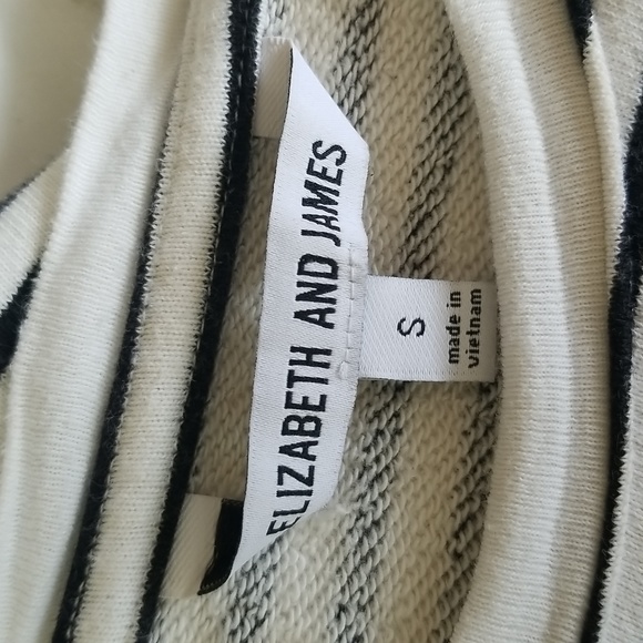 Elizabeth and James Black White Striped Sweatshirt - Picture 5 of 7